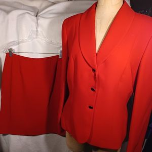 STRESA WOMEN'S RED/BLACK DRESS CASUAL BUSINESS OFFICE 2-PIECE SUIT W/SKIRT 12/8